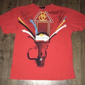 Orange vintage Rocawear kids youth megaphone shirt